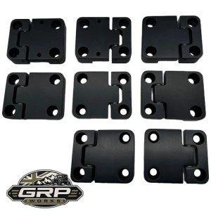 GRP - Kit zwarte aluminium deurscharnieren 4-deurs 110 GRP - Kit zwarte aluminium deurscharnieren 4-deurs 110