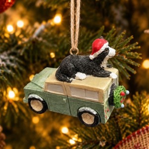 Kerstdecoratie - Landy met hond