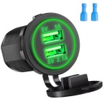 Dubbele USB lader 29mm rond