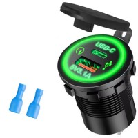 USB+USB-c lader 29mm rond 