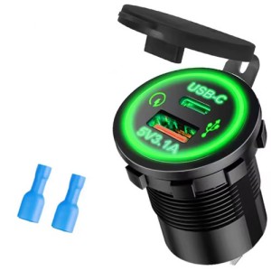USB+USB-c lader 29mm rond