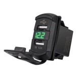 Dubbele USB lader met voltmeter 