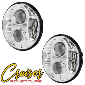 Set led koplampen cruiser adventure met drl - chroom