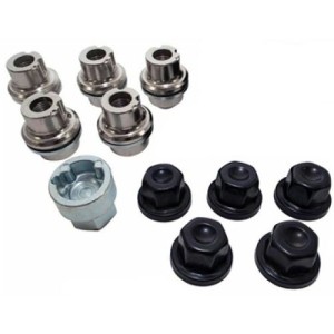 Set 5 stuks Wielsloten lichtmetalen velgen - deluxe met zwarte kapjes